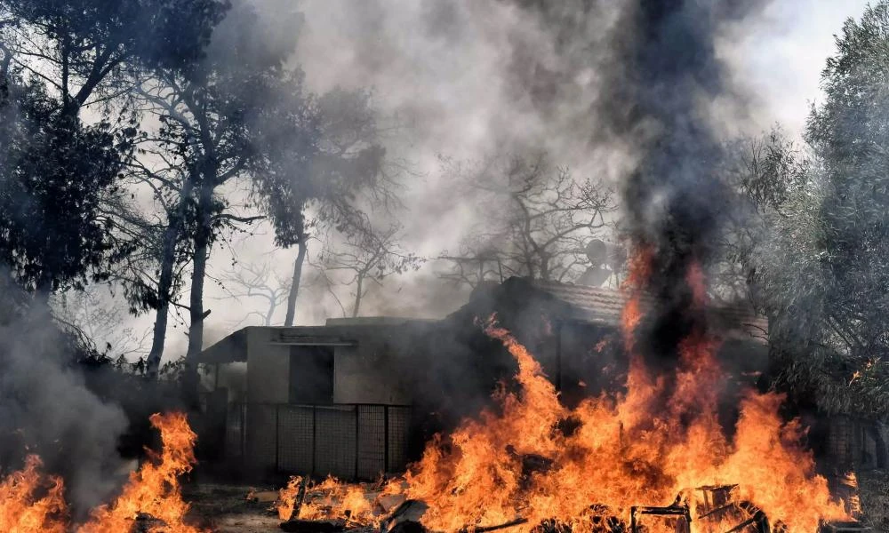 Πυρκαγιά σε δασική έκταση στο Ορθοβούνι Τρικάλων